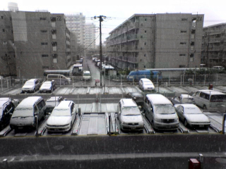 玄関前から...