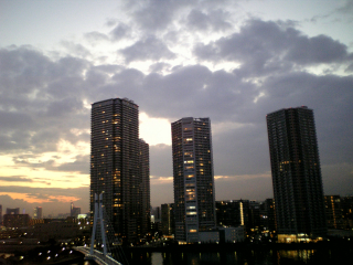 冬の湾岸高層地帯